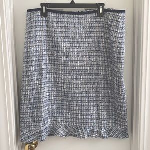 Talbots Navy Blue and White Tweed Skirt size 18